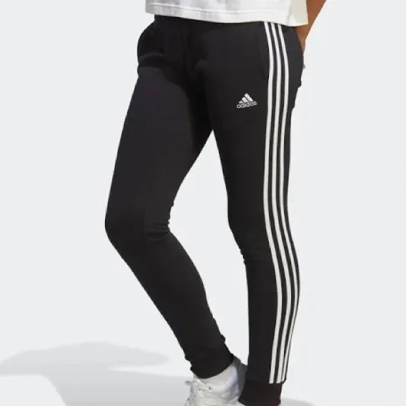 NWOT high waisted 3 stripe legs adidas small ladies joggers - Picture 6 of 14